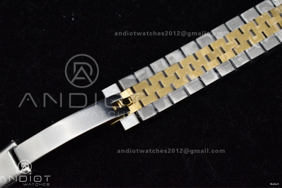 Markers Bracelet DateJust YG 31 316L Steel on GSF Stick 278273 President Ladies Black Dial 0120